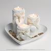 Wooden Candle Holder Set Tea Lamp Candlestick Set Heart Shaped Tray Jewelry Tray Home Decoration Christmas Present
