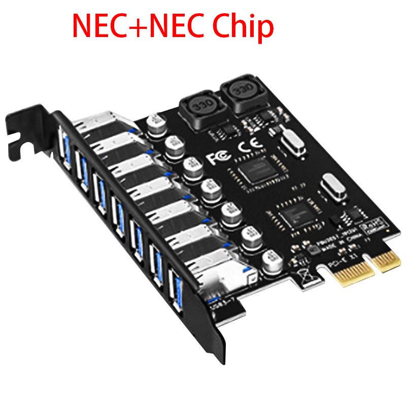 USB 3.0 PCI-E Expansion Card Adapter 7 Ports USB 3.0 Hub Adapter External Controller PCI-E Extender PCI Express Card for Desktop