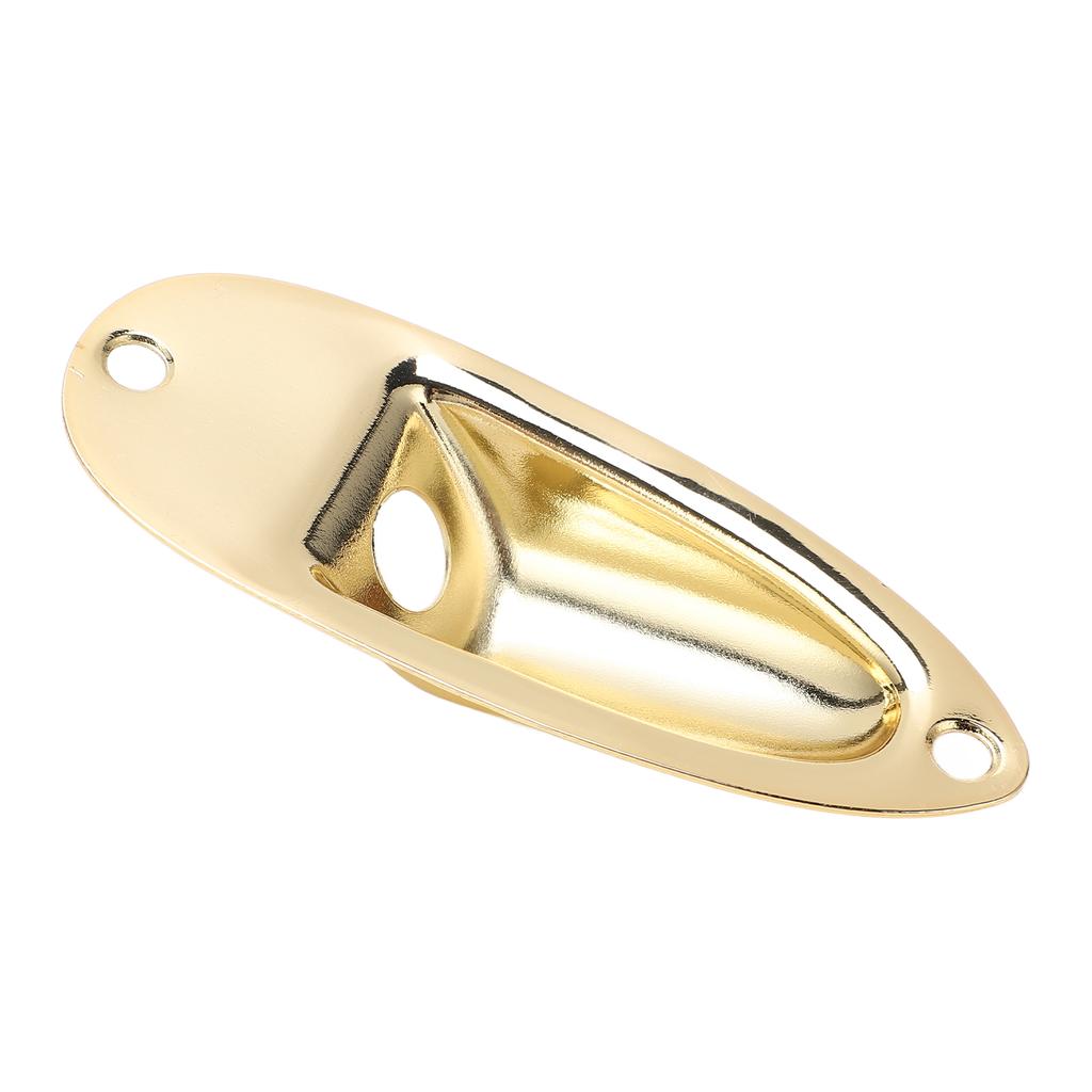 Electric Guitar Jack Plate Input Output Socket Boat Style Instrument Accessory with Screw Gold