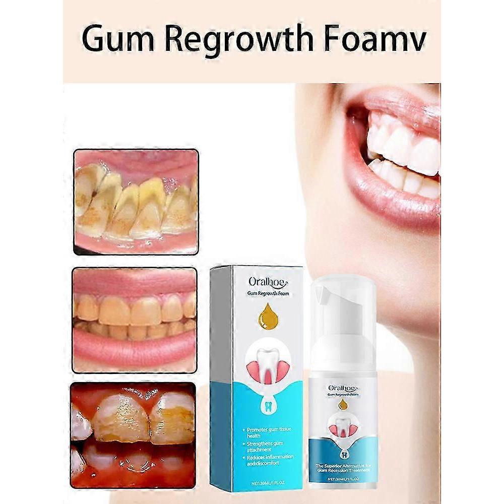 Gum Regrowth Foam Repair Gingival Teeth Whiten Remove Yellow Stain Relieve Dental Decay Toothache Oral Cleaning Protect Gum Care