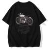 Summer High Quality Large Size Retro Letter Motorcycle Print T-shirt Men's Windshield Riding Lo