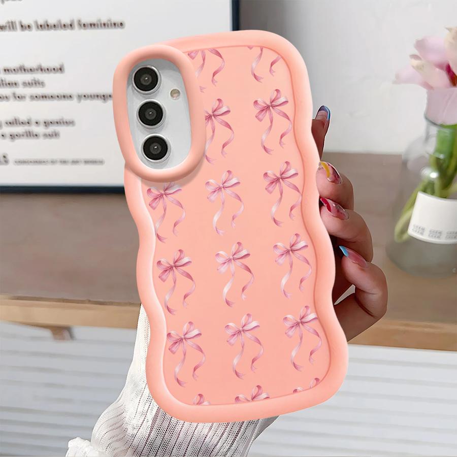 Soft Phone Cover Case for Samsung Galaxy A11 A13 A16 A21s A14 A12 A26 A34 A15 A33 A35 A36 Pink Bow