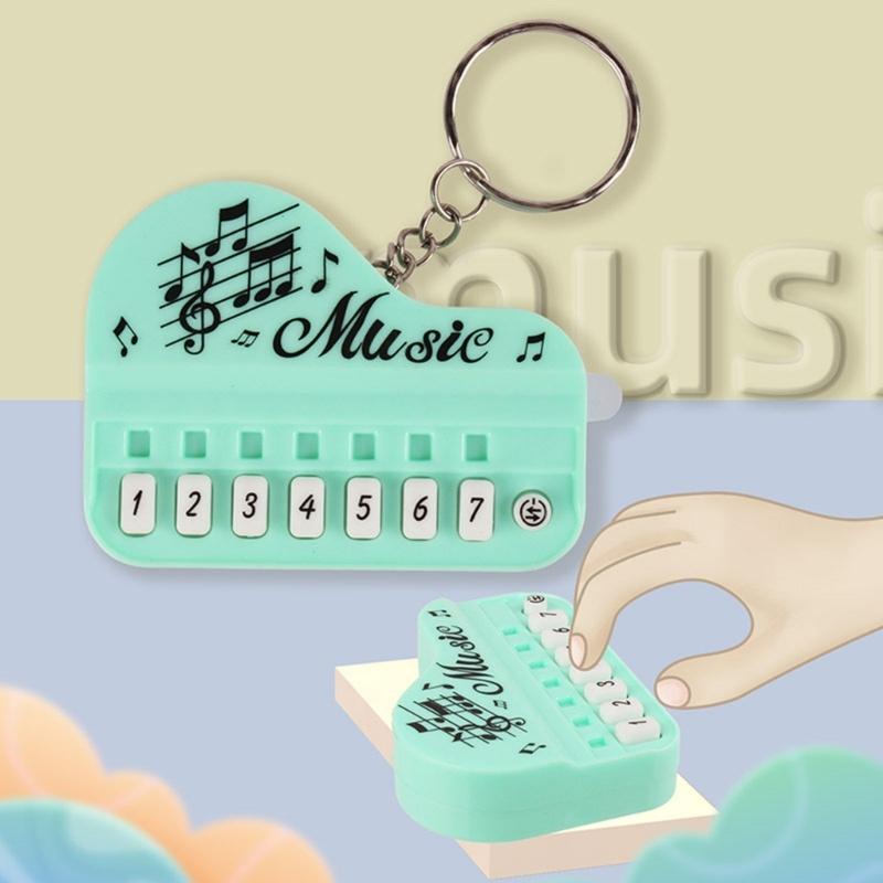 Mini Electronic Keyboard Keychain Pendant Music Toy for Travel and  Gift