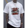Black Crew Neck T-Shirt for Men Featuring Dollar Bill Print - Casual Streetwear Focused On Money, Plus Size