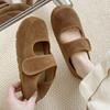 Mocasines de estilo étnico para mujer, zapatos planos vintage Mary Jane, elegantes, retro, cómodos, con costuras de cuero