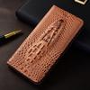 For XIAOMI Mi 15 Ultra 15Ultra 5G Flip Case 3D Crocodile Head Magnetic Cover Cowhide Genuine Leather Card Pocket Wallet Covers