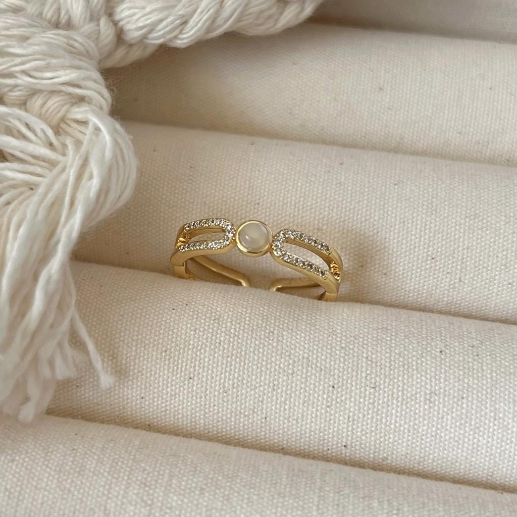 Captivating Iris French Violet Enamel Drop Ring With Brilliant Zircon For Women