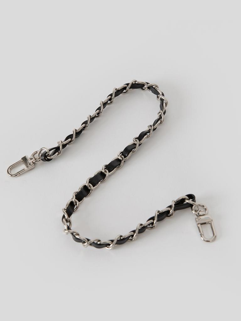 Ruedeugenie [Silver Chain] Black Chain Strap _ 45Cm