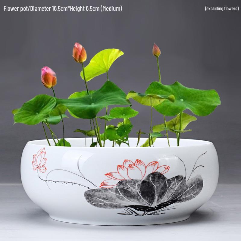 Großer Keramik-Lotus Seerose Hydroponischer Blumentopf ohne Abfluss