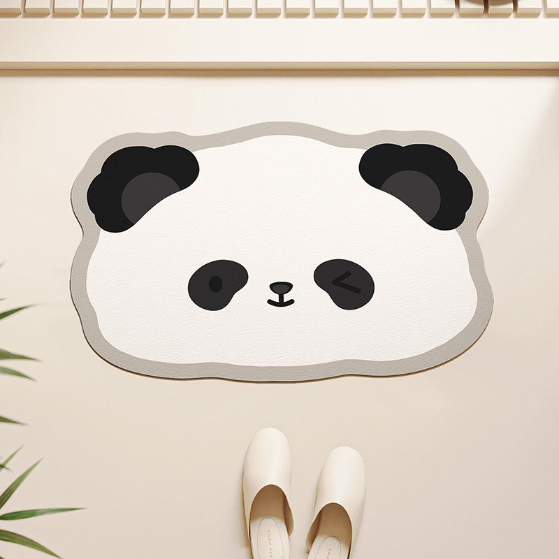 Cartoon Bathroom Non-Slip Floor Mat, Anti-Drop Diatom Mud Floor Mat, Quick-Drying Toilet Door Foot Pad, Diatom Mud