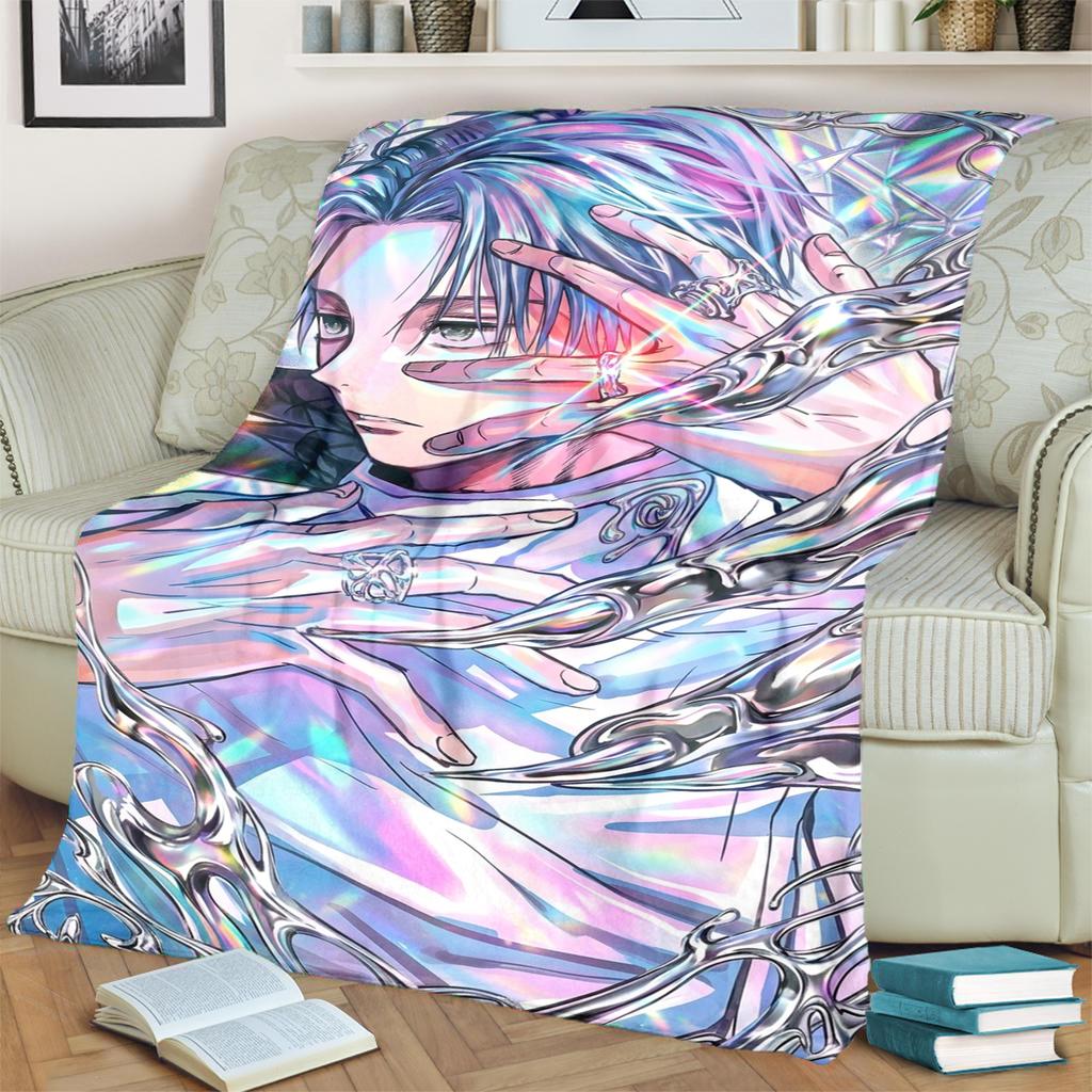 Warm Jujutsu Kaisen Blanket Flannel Material for Bedrooms, Sofas, Beds, Chairs, Picnics, Travel