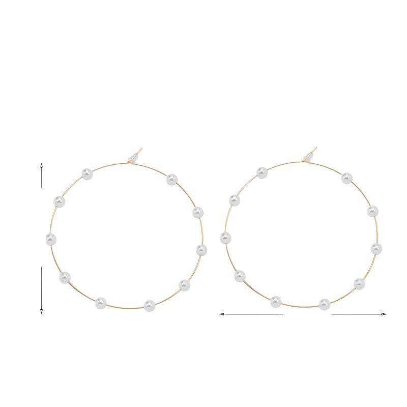 Circle Earrings Jewelry New Personality Exaggerated Design Niche High-end Pearl Earrings Women