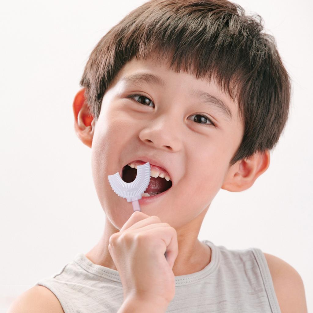 Children's Toothbrush Cartoon Pattern Manual Silicone Children's U-Shaped Toothbrush Oral Cleaning To Teeth
