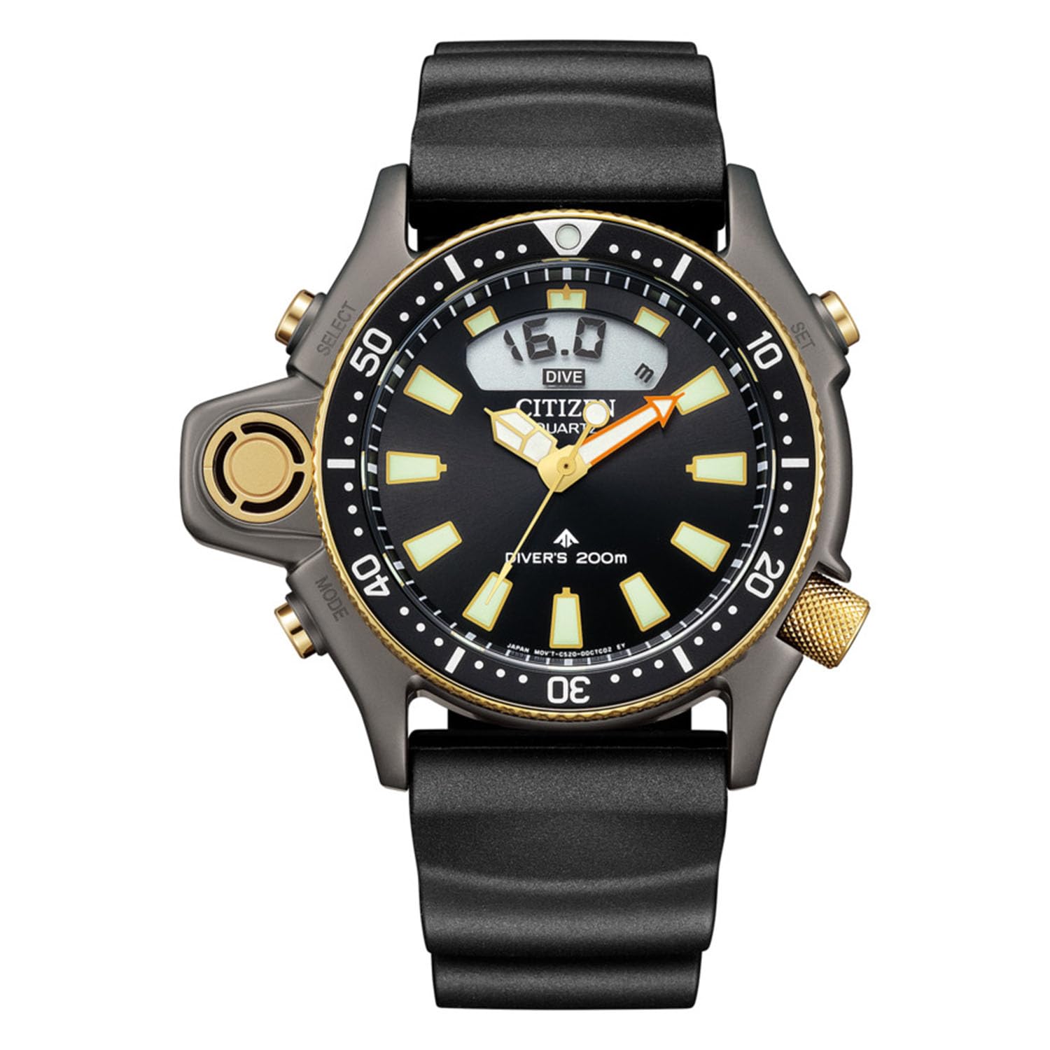 

Wristwatch Promaster Watch Waterproof Aqualand 40th Anniversary Limited Edition Diver 200m MARINE Black Battery Operated Urethane [Citizen] Diver s чорний