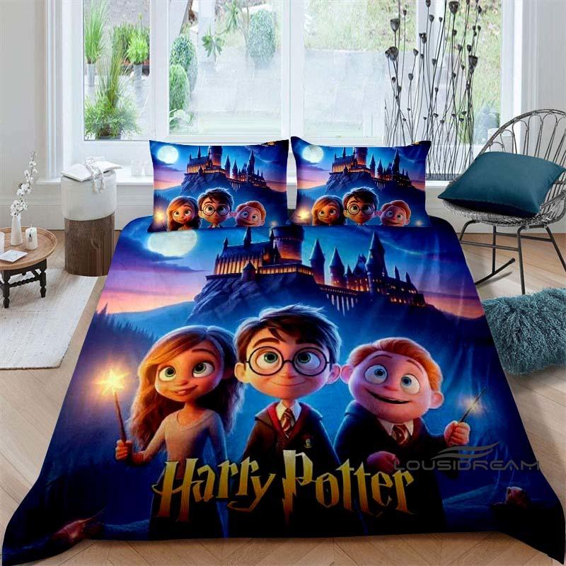 HD Image H — Harry Potter Bedding Set: 3D-Printed Cartoon Duvet Cover — Soft, Comfortable