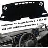 Dash Mat Cover for Corolla Sedan   Interior Center Console Dashboard Accessories Compatible with Toyota Corolla Sedan L LE SE XLE XSE     (Black Rim)