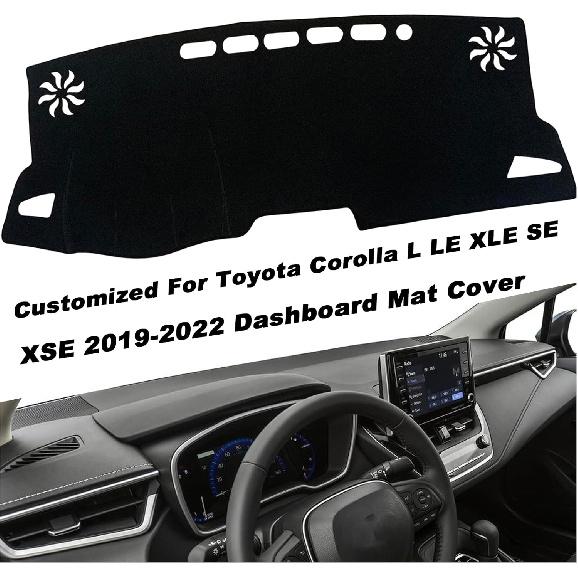 Dash Mat Cover for Corolla Sedan   Interior Center Console Dashboard Accessories Compatible with Toyota Corolla Sedan L LE SE XLE XSE     (Black Rim)
