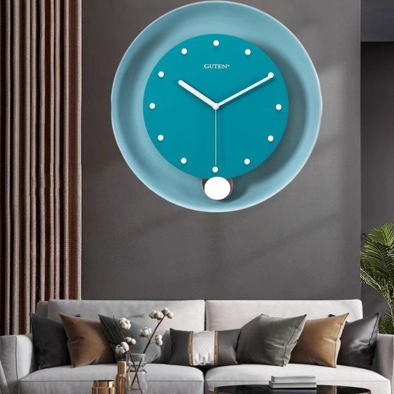 Silent Wall Clock Luxury Pendulum Wall Clocks Modern Music Timekeeping Hanging Clock Living Room Art Decoration Accessories