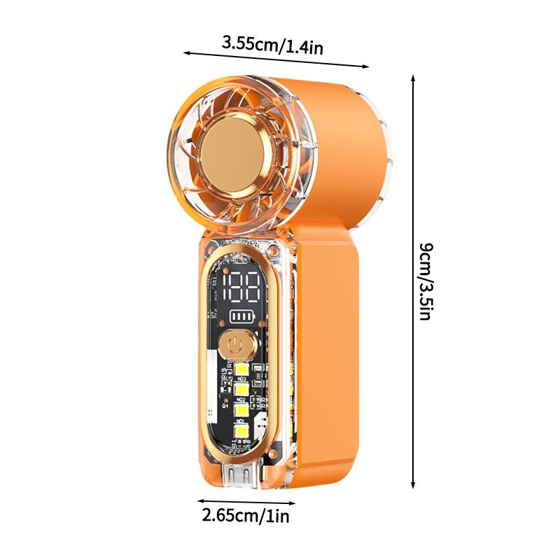 Portable Ice Turbo Cooling Fan Adjustable Mini Bladeless Handheld Fan Summer Outdoor USB Rechargeable Mini Fan