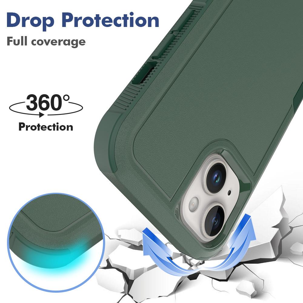 

For iPhone 15 Plus PC+TPU Dual Layer Protection Cover Drop-proof Phone Case Black