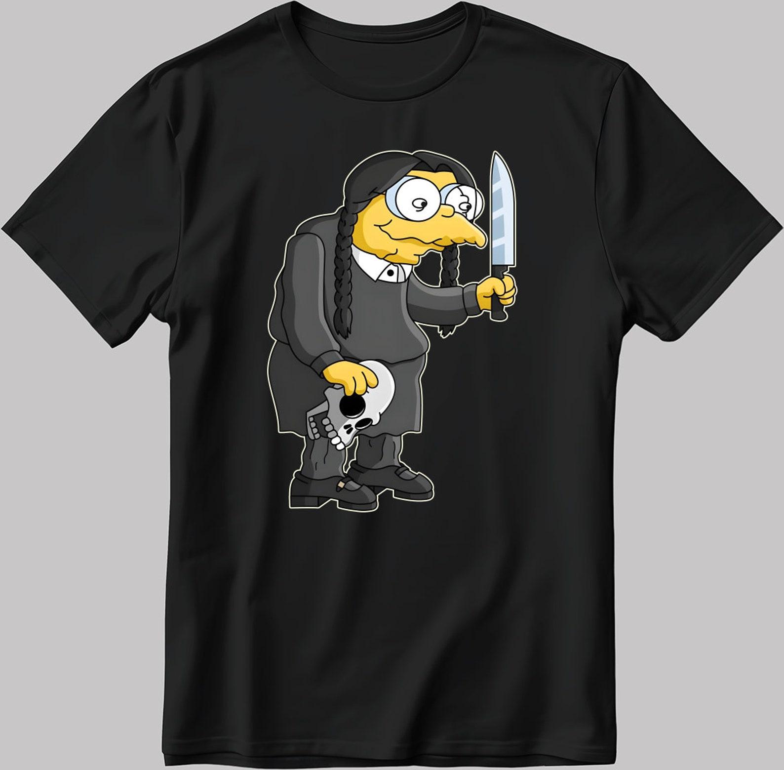 The Simpsons, Simpson drawing Short Sleeve White-Black Men s / Women s T-Shirt R217 4XL