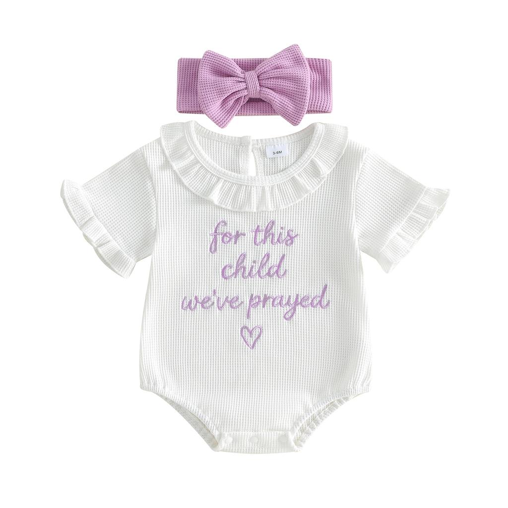 Adorable Toddler Floral Print Sleeveless Romper with Matching Bow Headband Set for Summer Outfits