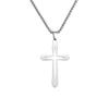 Men's Hip-Hop Titanium Steel Cross Necklace - Non-Fading, Minimalist Starlight Hollow Cross Pendant