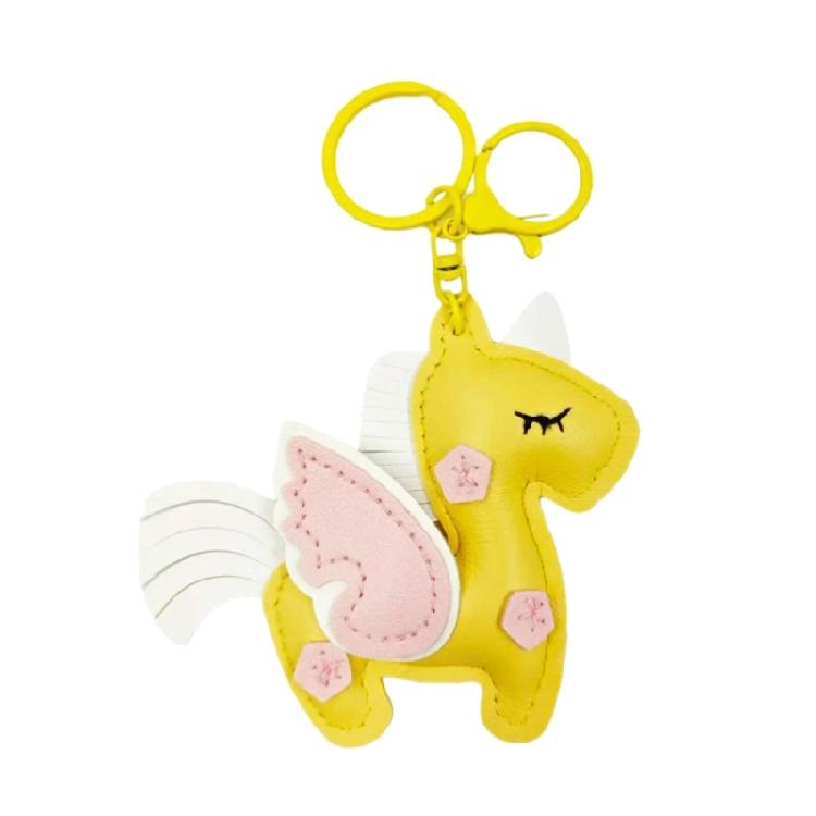 Stylish Flying Horse Motif Keychain Crafted Of Quality PU Leather Multi Functional Accessory For Men Women Gift