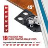 Adjustable Angle Track Saw Square with -45° To 45° Quick Positive Angle Stop,Protractor,90 Degree Right Angle Rail Square Guide