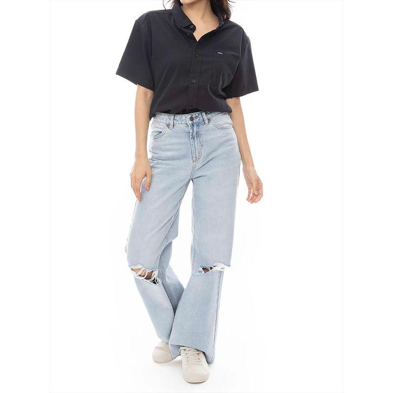 Foreign Trade Original Order RVC * a Coco American Vintage Washed Ripped Loose Slimming Straight Wide Leg Jeans 1304