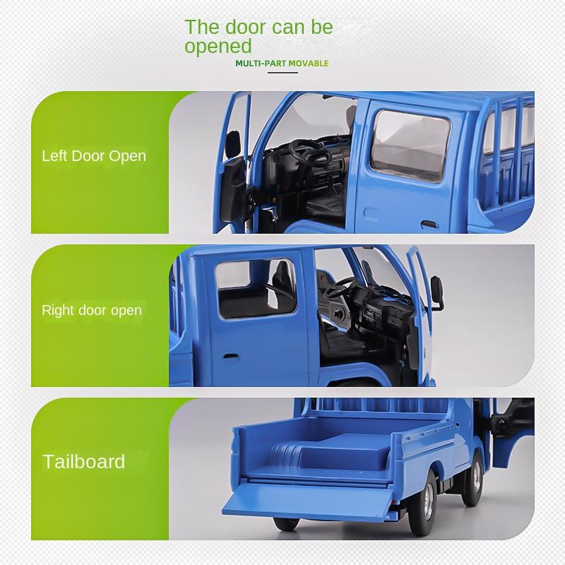 Model de mașină 1/32 pentru camion ușor Isuzu Model de metal turnat sub presiune Simulare de inginerie Vehicul de transport, camion de turnare