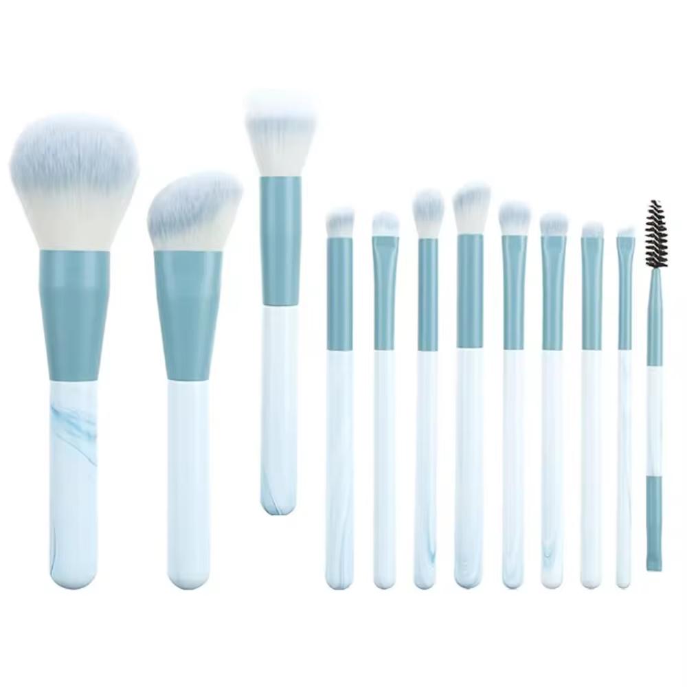 

12 Professional Makeup Brush Soft Portable Makeup Brush Foundation Blush Powder Eyeshadow Concealer Blend Makeup Tools синій