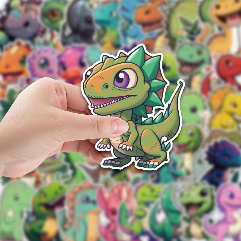 50 Stück Niedliche Dinosaurier Aufkleber Packung Handy Wasserbecher Wasserdichte Dekorative Aufkleber Kinder Handkonto Aufkleber