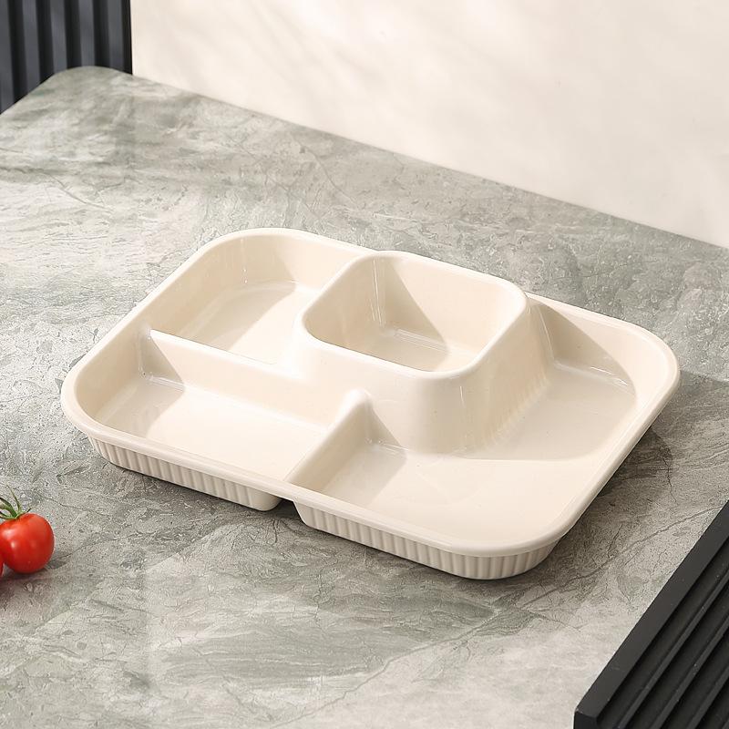 Plastic Divided Plate Children's Home Fat Reduction Plate School Canteen Ration Can Be Microwave Separated Fast Food Plate