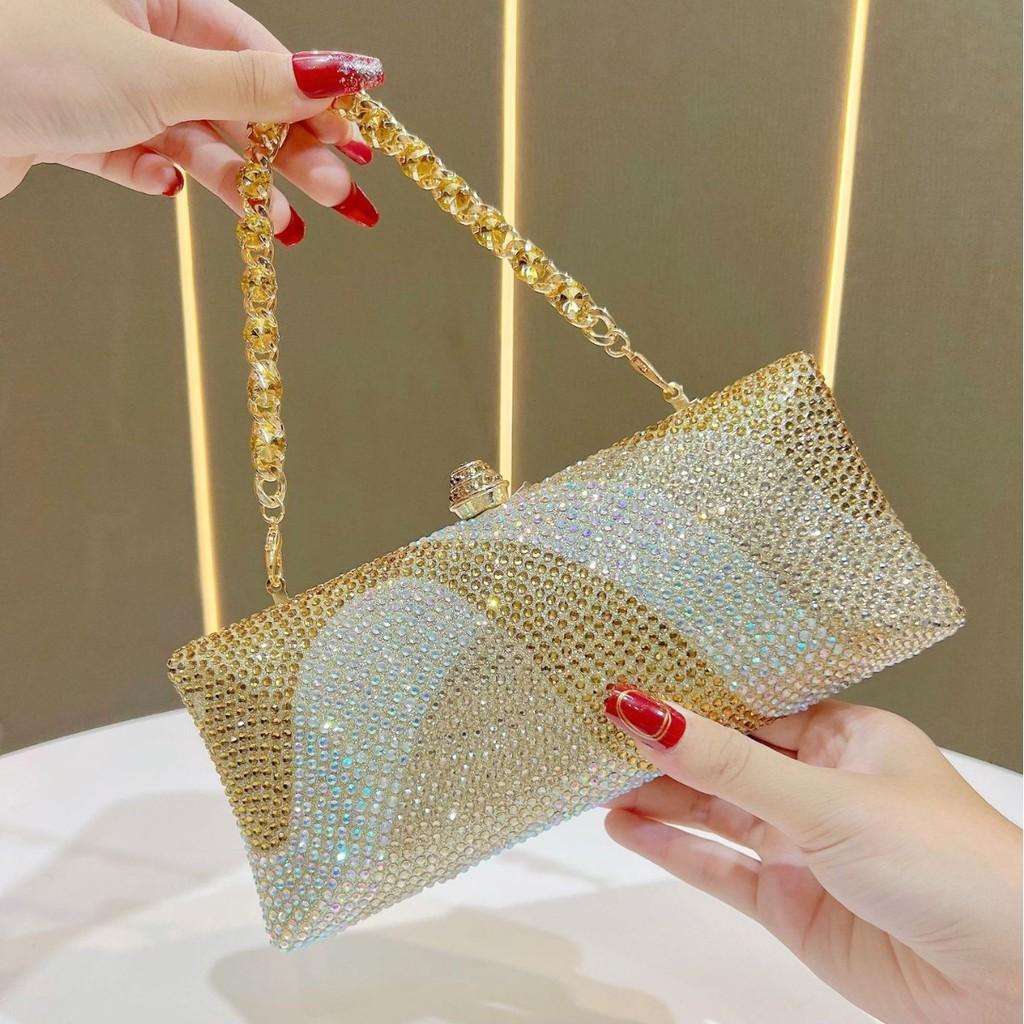 Womens Designer Clutch Bag With Sparkling Rhinestones For Wedding And Party Events