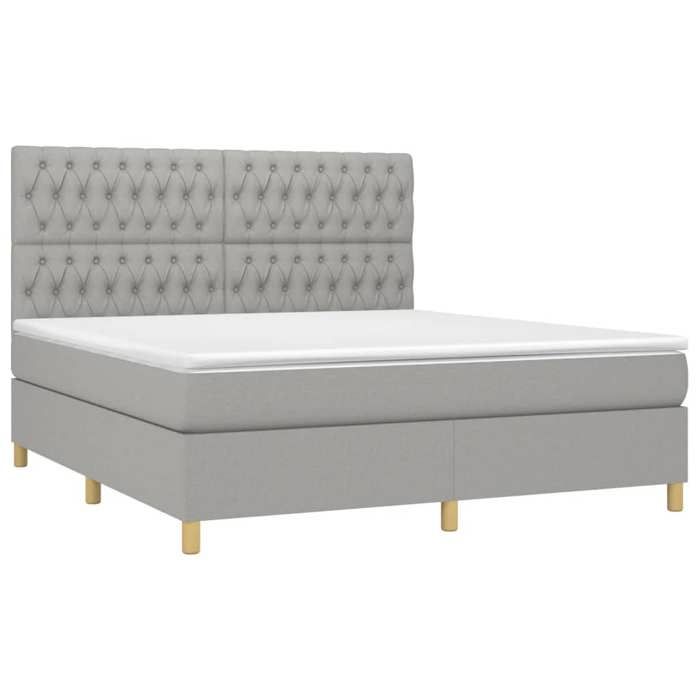 Maison Exclusive - Sommier à lattes de lit et matelas et LED Gris clair 180x200 cm
