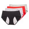 4 Pack Women Cotton Mid Waist Period Panties Leakproof Breathable Comfort Briefs Ladies Underwear
