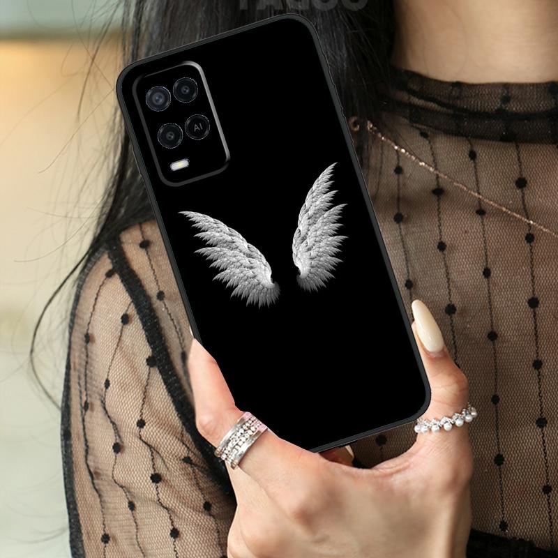 Fantasy Angel Girl Wings Case For Oppo A74 A94 A54 A80 A60 A40 A18 A38 A58 A78 A98 A96 A76 A16 A15 A17 A57 A77 A5 Pro