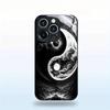 Yin Yang Phone Case Glass Tempered Glass For iPhone 16 15 14 13 12 Pro Max Plus Shock Absorption Hard Glass Phone Back Cover
