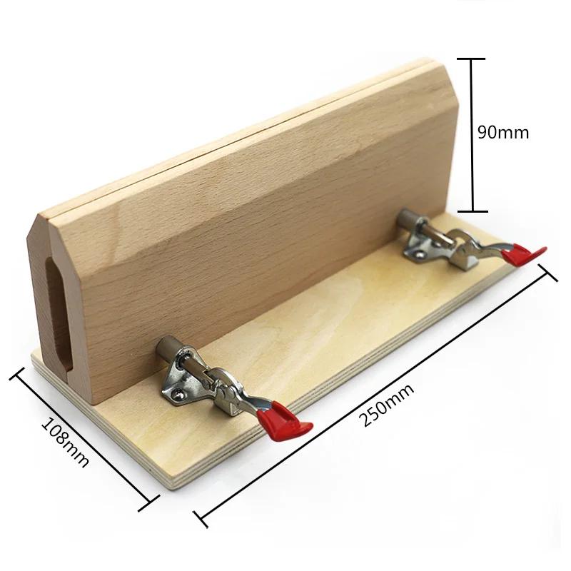 Leather Stitching Clamp - DIY Wooden Sewing Horse with Adjustable Jaws, Desktop Tool for Leathercraft, Bookbinding & Repair
