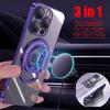 Plating Transparent Logo Hole Case For iPhone 13 12 14 Pro Max 11 13 Invisible Stand For Magsafe Magnetic Wireless Charge Cover