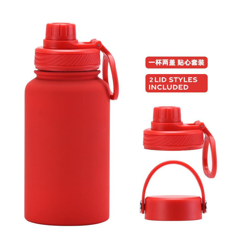 Ein Becher mit Doppelwand 650 ml Edelstahl Thermosbecher Große Kapazität Wasserbecher Tragbar Outdoor Doppelwandig Trinkflasche Sportkessel