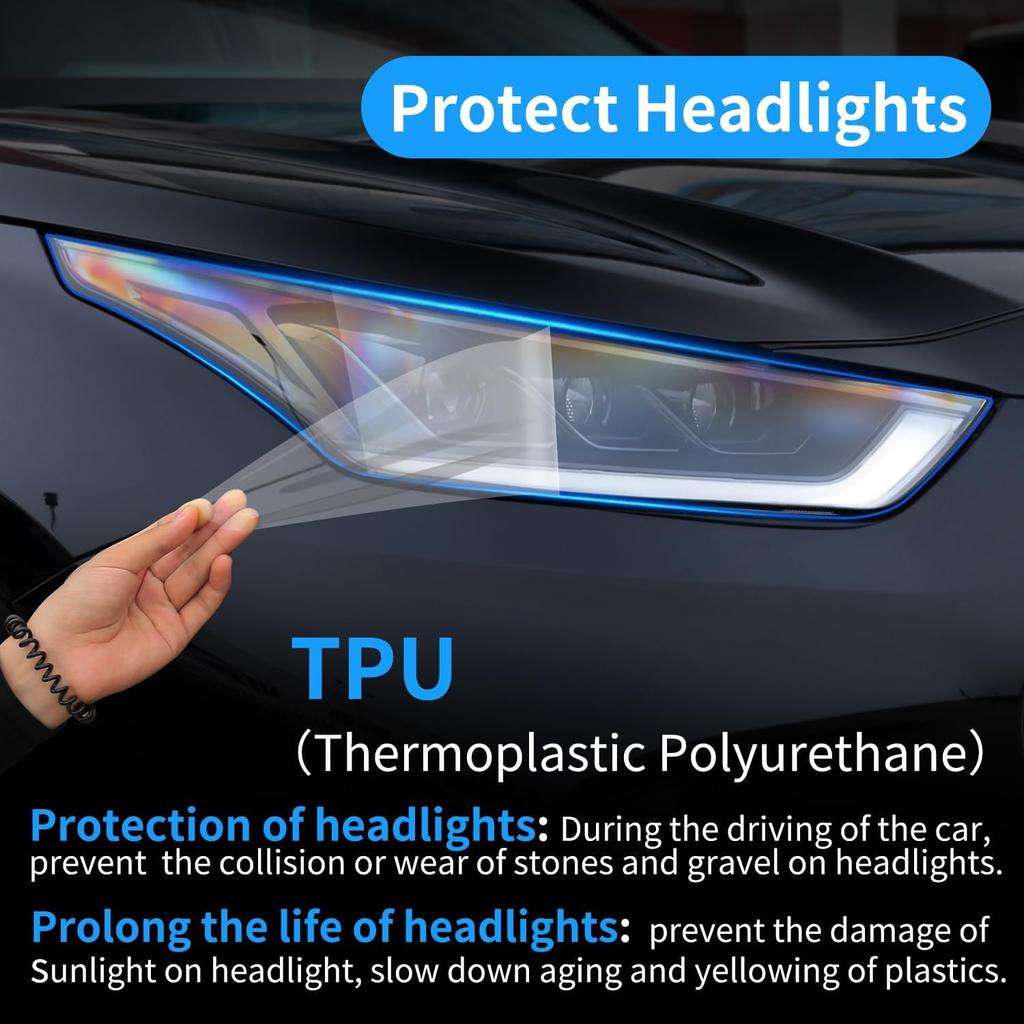 Car Headlight Protection Film for Toyota Highlander 2020 2021 2022 2023 2024 Auto Accessories Lucency Vinyl Exterior Decoration Self Adhesive Sheet