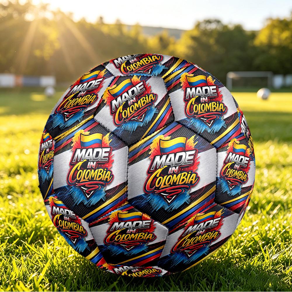 Pallone da Calcio Stampato Colombia Taglia 5 Resistente all'Usura Standard da Allenamento per Adulti Regalo per Appassionati per Partite Sportive Indoor Outdoor