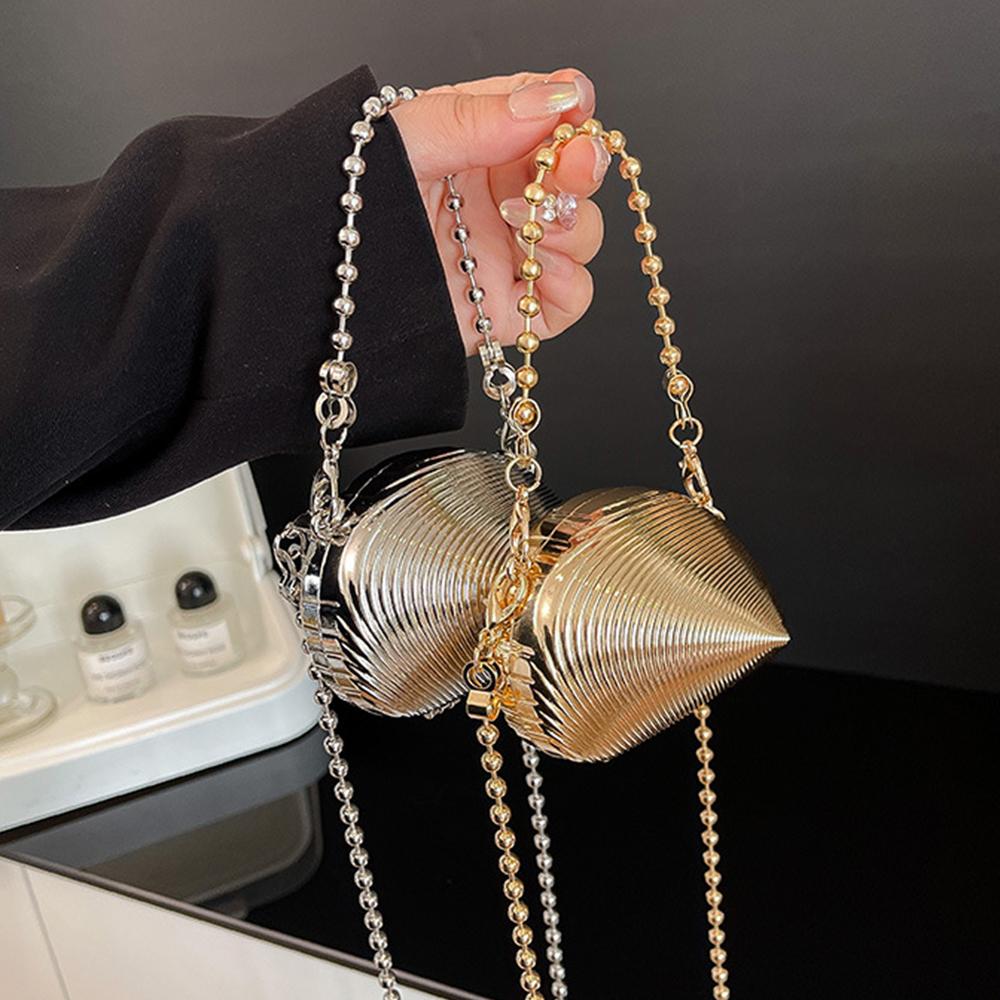 Mini Acrylic Shell Shoulder Bag Luxury Beaded Evening Bags for Women Clutch Handbags Coins Party Wedding Purses Crossbody Bag