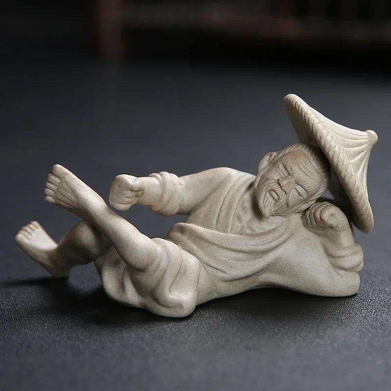 

Creative Ceramic Tea Pet Figure Statue Pottery Ornaments Home Garden Decor Desktop Crafts Chinese Tea Ceremony Accessories