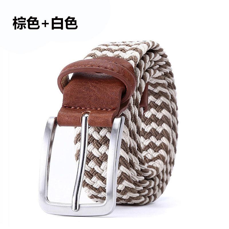 Non-Porous Non-Punching Men'S Canvas Belt Elastic Elastic Woven Belt Female Trendy Student Belt