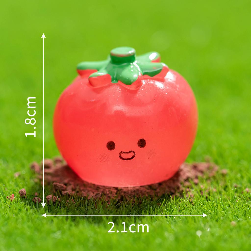 8Pcs/set Multicolors Mini Luminous Vegetable Miniatures Glow in the Dark Resin Ornaments Fairy Garden Decoration Micro Landscape