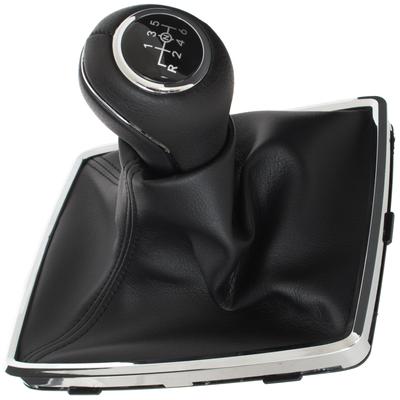 Mercedes W204 C-Class 07-14 ΜΑΥΡΟ πόμολο λεβιέ ταχυτήτων + ΜΑΥΡΟ καπάκι με ΧΡΩΜΙΟ πλαίσιο 6ΤΑΧΥΤΟ ΣΧΗΜΑ