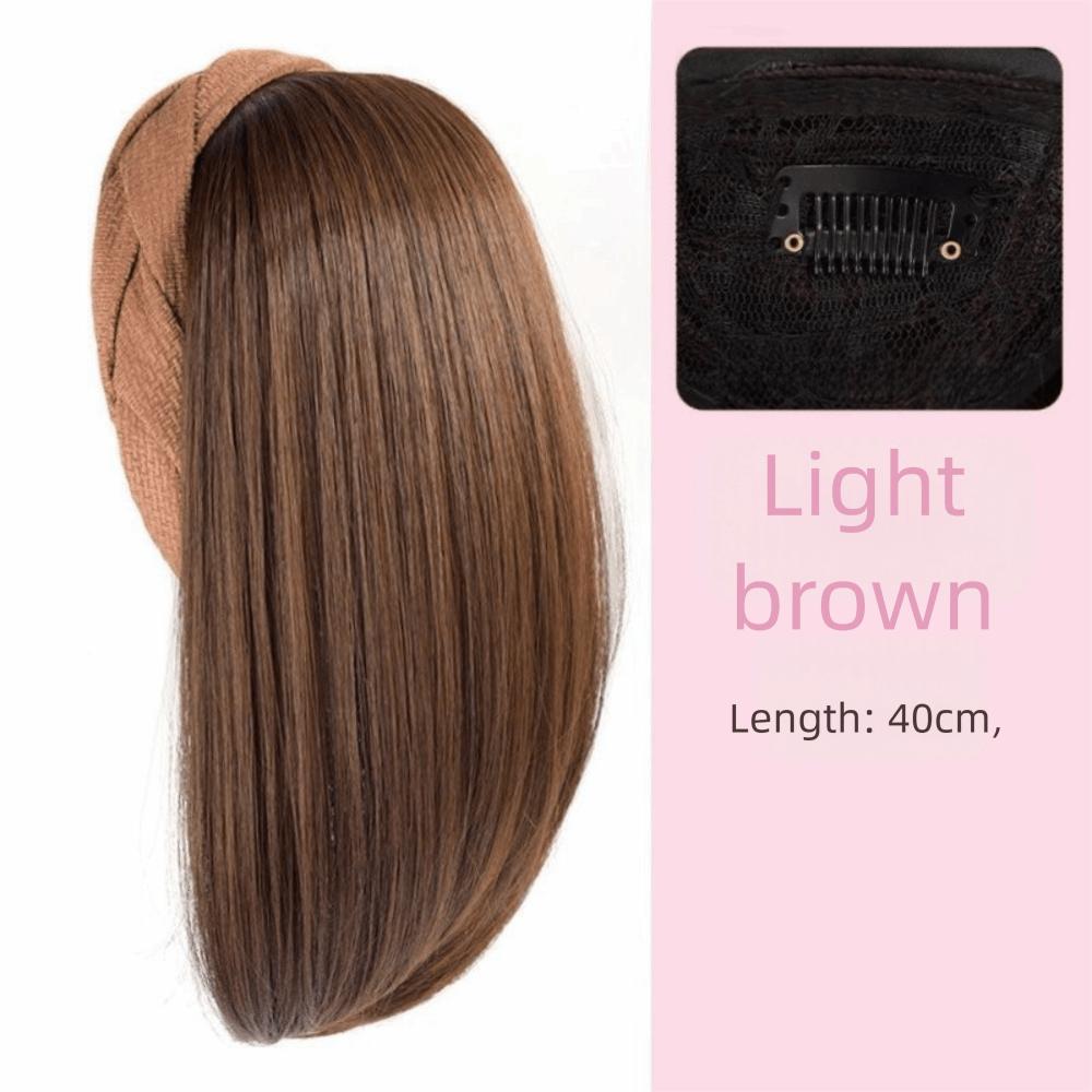 New Hair Extension Synthetic Headband Natural Replacement Wig Clip Straight Hair Hair Band Women